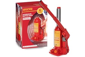 GADLANE Hydraulic Bottle Jack 6 Tonne - Heavy Duty Alloy Steel Hydraulic Jack with 6 Tonnes Lifting Capacity (6000kg), Safety Overload Valve, Quick-Fit Handle - For Large Cars/Vans/Motorhome - 6 Tonne