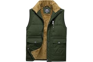 TACVASEN Men's Outerwear Gilets Fleece Body Warmer Water Resiatant Winter Gilet Sleeveless Jackets with Zip Pockets