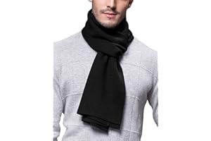 WANYING Echarpe Homme Femme Automne Hiver 6% Laine Super Chaud Classique - 180 * 30 cm Couleur Uni