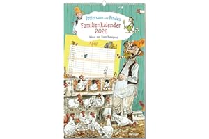 Pettersson und Findus. Familienkalender 2026: Liebevoll illustrierter Wandkalender mit 5 Spalten, Ferienübersicht, Feiertagen und Kalenderwochen