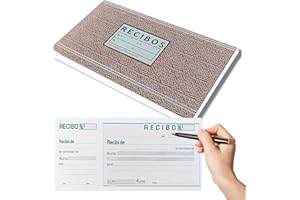 CAVECA Talonario Recibos de Pago con 100 Hojas y Tapa Dura, Libreta de Recibos con Hojas de Precorte y con Copia Matriz, Vales de Recibo para Alquiler o Cobros, Bloc de Recibo de Compra con Resguardo.