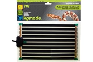 Komodo Advanced Heat Mat for Reptiles 7W Adjustable Temperature Durable Indoor Pad for Terrarium Vivarium Reptile Enclosure Cage Habitats - 142x274mm