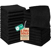 Utopia Towels - Washbasin Towels - (30 x 30 cm) (24 Packs, Black) | Highly absorbent and soft to the touch ringspun cotton fl