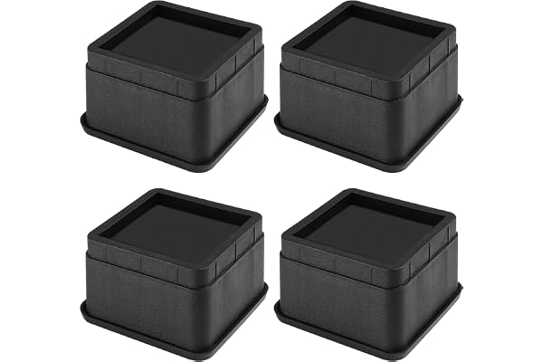 LANER 4-pack justerbar sänghöjare, möbelhöjare, kraftiga möbelhöjare, 5 cm lyfthöjd per kvadrathöjare stapelbara sängmöbler höjare halkskydd stöd upp till 1 000 kg