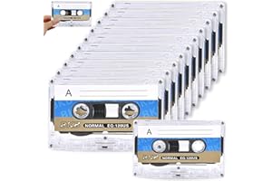 WANDGU - 10 cassette audio vuote: cassette audio a basso rumore, 60 minuti, custodia in plastica trasparente per conferenze, seminari, registrazioni quotidiane