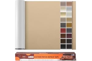 OAZ Extra Grande Patch per Riparazione in Pelle, 60 x 300 cm Kit di Riparazione in Pelle, Grandi Toppe Autoadesive in Pelle per Mobili, Sedili Auto, Divani, Sedili Dello Stivale Kaki