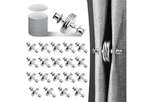 Ferma Tende Con Calamita,Kaluofan 20 Coppie Magneti Per Tende,Fermatende Calamita da Doccia,Pesi per Tende Impediscono Fuoriuscita Della Luce,Calamite Tende Doccia per Camere da Letto, Bagni e uffici