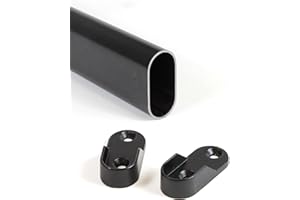 Gedotec Support Tringle de Penderie Compact, Minimaliste & Solide | Accessoire Maison Solide | Manteau, Pantalon, Pull, Chemise, Chapeau, Sac A Main, Parapluie, Serviette | 1500 mm | Ovale | 1 Pièce