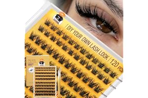 Adando Self Adhesive Eyelashes Kit: 120Pcs Natural Look Reusable Press On Lashes - No Glue Needed Wispy Lash Clusters with Lash Tweezers