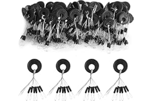 VIPMOON 600 Pièces Stop Float Peche, 6 en 1 Caoutchouc Arrêt de Bouchons Pêche, Stop Fil Peche avec Taille XS S M L pour Les Ruisseaux, Les Rivières, Les Lacs, La Pêche en Mer, Les Réservoirs - Noir