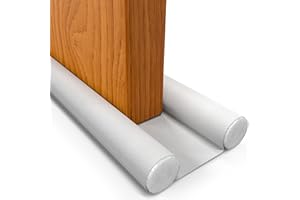 HOGARLAX® Boudin de Porte Isolant Froid – Bas de Porte Isolant, Anti Courant d'air, Isolation Phonique et Thermique, Coupe-Froid, Joint pour Entrée et Maison, Ajustable jusqu'à 93cm (1, Blanc)