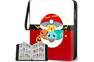 FUXGAOZH Trading Card Binder, Card Binder 9 Pocket 50 Pages 900 Cards Capacity, Trading Card Albums, Waterproof PU Leather Card Binder, Collectible Card Album It is the Gift for Boys Girl (Red900)