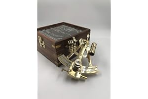 MALLA INCORPORATION ; A TRULY HANDCRAFTED FOR YOU Malla Brass Original Sextante con Caja de Madera | Brújula Náutica para Navegación Celestial