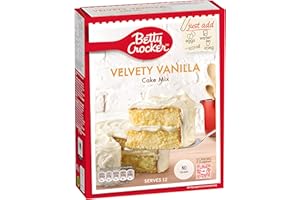 Betty Crocker Velvety Vanilla – Mezcla para Pastel de Vainilla Suave y Esponjosa, Ideal para Tartas y Cupcakes, 12 Porciones
