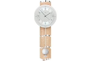 AMS - Reloj de péndulo controlado por Radio, Madera, Multicolor, 80 x 35 x 20 cm