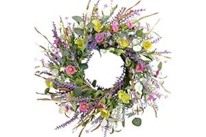 CIR OASES Spring/summer wreath Handcrafted lavender Daisy eucalyptus leaf wreaths summer front door corridor home decoration wreath wedding party festival decoration