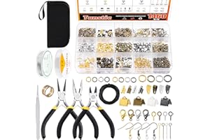 Tanstic 1469Pcs Jewelry Making Supplies Kit, Jewelry Making Kit with Jewelry Making Tools, Jewelry Pliers, Jewelry Wires, Jewelry Findings Supplies and Storage Bag for Jewelry Repair and Beading