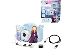 Lexibook, La Reine des Neiges, Appareil Photo 4-en-1 pour Enfant avec Protection, Fonctions Photo, vidéo, MP3 et Jeux, 15 Cadres pour Personnaliser Vos Photos, Carte mémoire de 8 Go Incluse, DJ078FZ