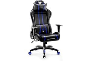 DIABLO Sedia Gaming Ergonomica X-One 2.0 | Poltrona Gaming con Braccioli Regolabili, Supporto Lombare, Funzione di Inclinazione | Sedia Gamer, Gaming Chair 136 kg | Normal (L) | Blu