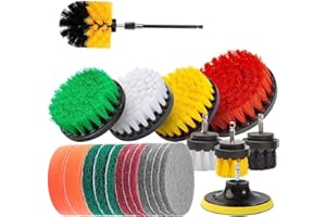 Spazzole per Trapano Elettrico, Weytoll 22 pezzi Strumento di Spazzola Trapano Pulizia Kit Includendo Panno Pulito, Spugna Tamponi per Scrub, Spazzola Scrub Elettrico per Superfici Bagno