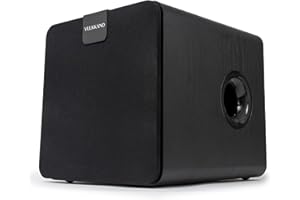 VULKKANO SUB8 Subwoofer Actif de 8 Pouces, Amplifié avec 80W RMS, fréquence de 40 Hz - 250 Hz, Crossover Réglable, Home HiFi Audio & Cinema.