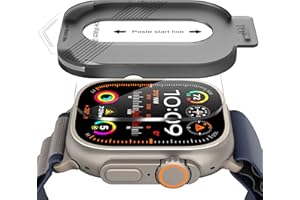 Diruite 2 Pièces Verre Trempé pour Apple Watch Ultra/Ultra 2 49mm Protection Écran,HD Anti-Rayures Protecteur D'écran pour iWatch 49mm Screen Protection,Facile à Installer