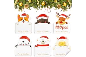 Annhao 180 Pezzi Adesivi Natalizi, Etichette Regalo di Natale, Adesivi Natalizie per Pacchetti, Stickers Merry Christmas, Autoadesivi per Regalo Festa Etichetta di Carta, Fai da Te Chiudipacco