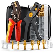 Crimpzange Dupont Flachsteckhülsen 2 In 1 Crimpwerkzeug Für Dupontstecker (0,08-1 Mm²) Und Flachstecker (0,5-1,5 Mm²) - Einteiliges Set - Foto 2