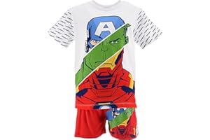 MARVEL Avengers Bambino Maglietta e Pantaloncini (Bianco,4 Anni)