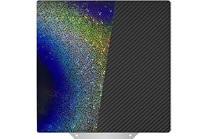 Nssnlur Smooth PEY PET Druckplatte 250x250 mm, Rainbow Starry PEY Carbon Fiber PET Build Plate Spring Steel Druckbett für QiDi Q1 Pro für AnkerMake M5 3D Drucker