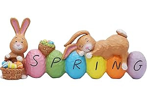JOYIN Happy Easter Tabletop Decoration Bunny and Egg Centerpiece Decoration for Easter Spring Decoration