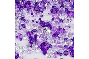 Ziamzra 5000 pezzi di diamanti decorativi viola cristalli diamanti strass mix viola acrilico decorazione vaso per cristalli tavolo matrimonio compleanno Natale (3/6/8/10 mm)