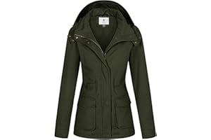 WenVen Chaqueta Militar Mujer Primavera Otoño Cazadora Entretiempo Algodón Casual Chaqueta Multibolsillos Aviador Parka Invierno Abrigos Entretiempo Sahariana Mujer Chaquetas Verano