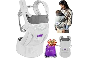 Chiquito | Mochila Portabebés 0-36 m (3,2-15 kg) | Ergonómica y transpirable Softflex Malla 3D | Soporte lumbar para mayor comodidad | Ajuste rápido | Postura M | Bolsa regalo incluida. (Gris Claro)