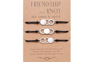 CERSLIMO Bracelet d'amitié pour filles – Bracelet d'amitié pour 3 filles, bracelet réglable, cadeau d'amitié pour femme | Bracelets d'amitié pour meilleures amies, cadeaux d'anniversaire, de Noël