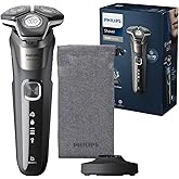 Rasoio elettrico Philips S5000 - Rasoio elettrico Wet & Dry in grigio carbonio con 1 rifinitore a scomparsa, astuccio morbido