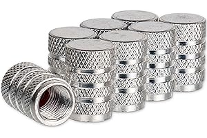YOUR DAY MATE Bouchon de Valve en Aluminium, Lot de 4, Bouchons argents avec Joint pour valves de Voiture, Moto, Scooter, remorque et vélo, Bouchon Valve Voiture, Capuchon de Valve Auto, Bouchon Valve Pneu Voiture