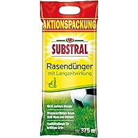 Substral Rasendünger, mit Langzeitwirkung, 100 Tage Langzeitdüngung, mit umhüllten Langzeitstickstoff, 7,5 kg für 375 m²