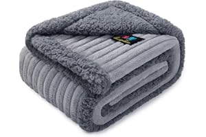 ‎LUCIPHIA luciphia wasserdichte Hundedecke Waschbar, Haustier Decke für Hund Katzen Welpe, Kuscheldecke Weich Flaushig Sherpa Fleece, Katzendecke Mittelgroße Große für Bett Sofa Couch, Grau（71 * 102cm）