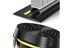 HELANGEL Sello de umbral de puerta de garaje 4.8m/13mm Burlete para Puerta de Garaje goma multiusos para puerta de garaje fácil de cortar resistente a la intemperie puede evitar que el agua la lluvia