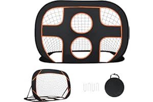 YRHome 2 en 1 But de Football pour Enfants avec 6 Trous, Cage de Foot Pliable, Pop-up Cage de Football Portable avec Sac de Transport, But de Foot Pour l'Intérieur et l'Extérieur - 121 x 80 x 80 cm