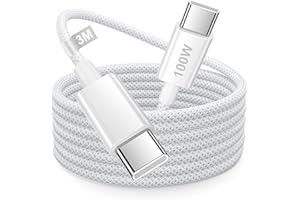 LEMSEN Cavo USB Type-C 3 Metri, 100W Cavo USB C USB C Nylon Cavo Type C to Type C Ricarica Rapida Cavetto Tipo C Filo Caricatore per iPhone 15 16 17 Pro Max/Plus,iPad Pro/Air,MacBook Air/Pro,Samsung S25 S24