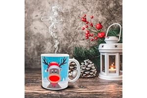 Mad Monkey Tasse renne avec changement de couleur - Tasse à café magique, Blanc, Bleu, Marron, Rouge