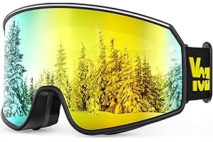 YOZISS Maschera da Sci per Uomo, Donna, e Giovani, Occhiali da Sci Antiriflesso con Doppia lente per Snowboard, Protezione UV al 100%, Compatibili con Casco OTG, Sci, Pattinaggio, Snowboard, Moto, Ciclismo