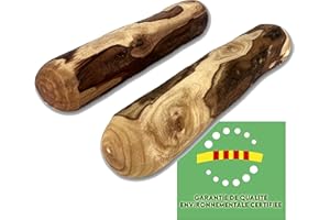 EL FUTBOLIN Bois d'Olivier Naturel pour Chiens | Lot de 2 -Taille M- 17 CM | Bain d'Huile d'olive | Jouet à Mâcher Naturel en Bois d'Olivier pour Chiens | Hygiène Dentaire| Bâton Anti-Stress