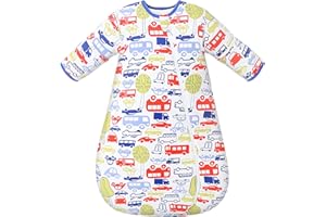 MIKAFEN Baby Sleeping Bag Long Sleeves winter 3.5Tog 100% Organic Cotton Sleeping Bag (28-32in/6-14 Months)