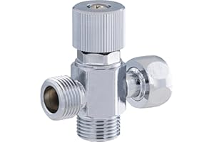 NT NOYON & THIEBAULT Robinet chromé 3 voies mâle - mâle - femelle ecrou tournant 12x17 (3/8) - Pour raccordement douchette hygiène sur WC ou robinetteries pour lavabo double vasque NOYON & THIEBAULT