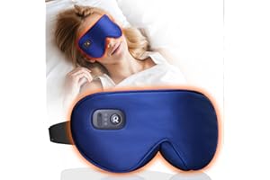 Restnature Inalámbrico Máscara Ocular Térmica Fibra de Carbono, Antifaz Calor Blefaritis 3 Niveles Temperatura, Funda Lavable Desmontable, Mayor Comodidad y Durabilidad, Cobertura Total de Oscuridad