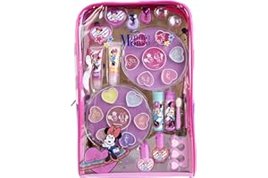 MARKWINS Minnie Beauty Backpack, Set de Belleza Minnie con Productos de Colores para un Divertido Maquillaje de la Cabeza a los Pies, Divertido Kit de Maquillaje, Coloridos Accesorios