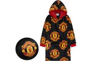Manchester United F.C. Boys Oversized Fleece Hoodie, Hooded Poncho, Cosy Loungewear - Gifts for Boys
